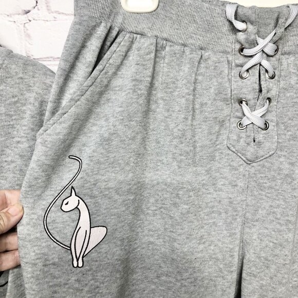Baby Phat Y2K Style Gray Jogger Hoodie & Pants Big Logo Cat Trendy 2pc Set Sz 3X - Picture 13 of 15